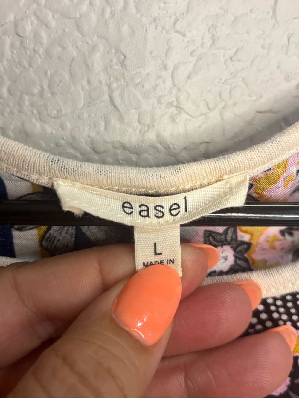 Easel Mixed Print Raw Edge Tunic - Picture 4 of 5